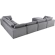 Meridian Furniture Serene Gray Durable Linen Fabric Modular Sectional