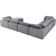 Meridian Furniture Serene Gray Durable Linen Fabric Modular Sectional