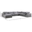Meridian Furniture Serene Gray Durable Linen Fabric Modular Sectional