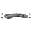 Meridian Furniture Serene Gray Durable Linen Fabric Modular Sectional