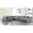 Meridian Furniture Serene Gray Durable Linen Fabric Modular Sectional