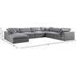 Meridian Furniture Serene Gray Durable Linen Fabric Modular Sectional
