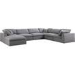 Meridian Furniture Serene Gray Durable Linen Fabric Modular Sectional