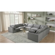 Meridian Furniture Serene Gray Durable Linen Fabric Modular Sectional
