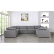 Meridian Furniture Serene Gray Durable Linen Fabric Modular Sectional