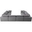 Meridian Furniture Serene Gray Durable Linen Fabric Modular Sectional