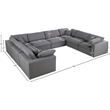 Meridian Furniture Serene Gray Durable Linen Fabric Modular Sectional