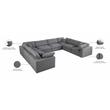 Meridian Furniture Serene Gray Durable Linen Fabric Modular Sectional