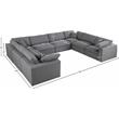 Meridian Furniture Serene Gray Durable Linen Fabric Modular Sectional