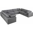 Meridian Furniture Serene Gray Durable Linen Fabric Modular Sectional