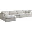 Meridian Furniture Plush Standard Cream Velvet Modular Sectional