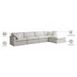 Meridian Furniture Plush Standard Cream Velvet Modular Sectional