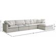 Meridian Furniture Plush Standard Cream Velvet Modular Sectional