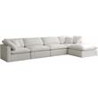 Meridian Furniture Plush Standard Cream Velvet Modular Sectional