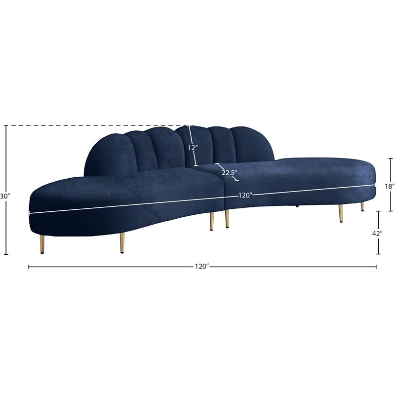 Meridian Furniture Divine Velvet 2pc. Sectional Meridian Furniture Divine Velvet 2pc. Sectional