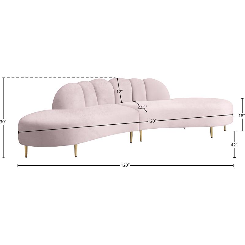 Meridian Furniture Divine Velvet 2pc. Sectional Meridian Furniture Divine Velvet 2pc. Sectional