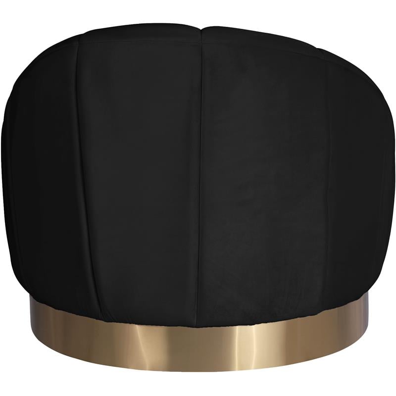 meridian furniture shelly black velvet chair