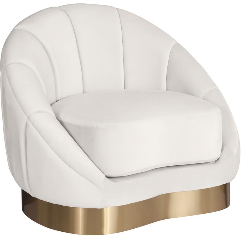 Meridian Furniture Shelly Cream Velvet Chair