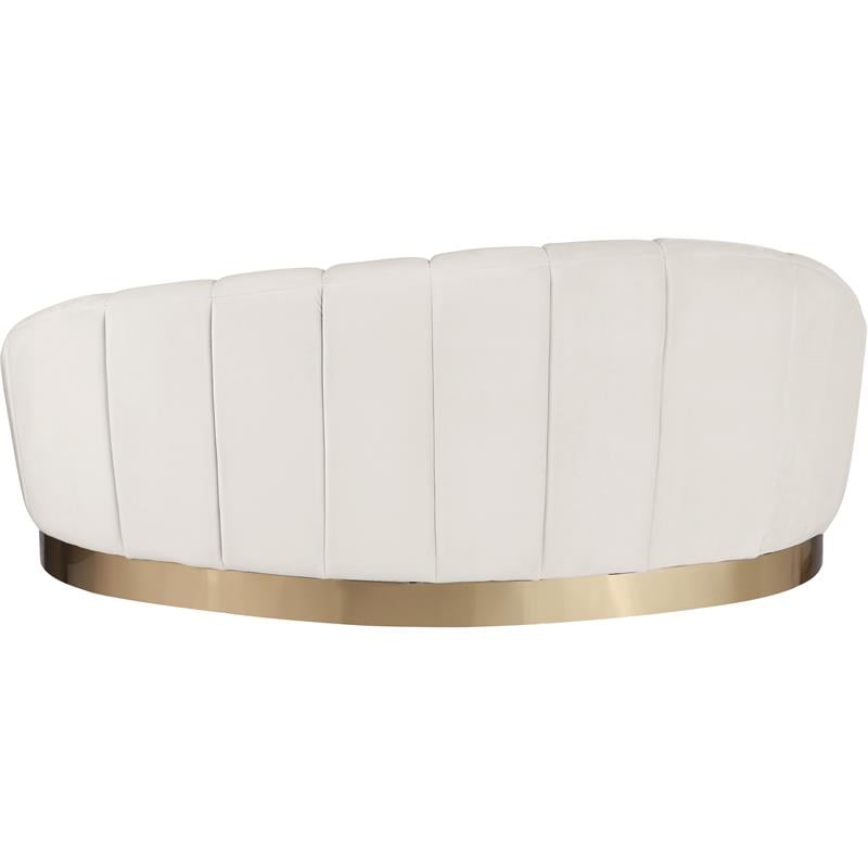 Meridian Furniture Shelly Cream Velvet Chaise