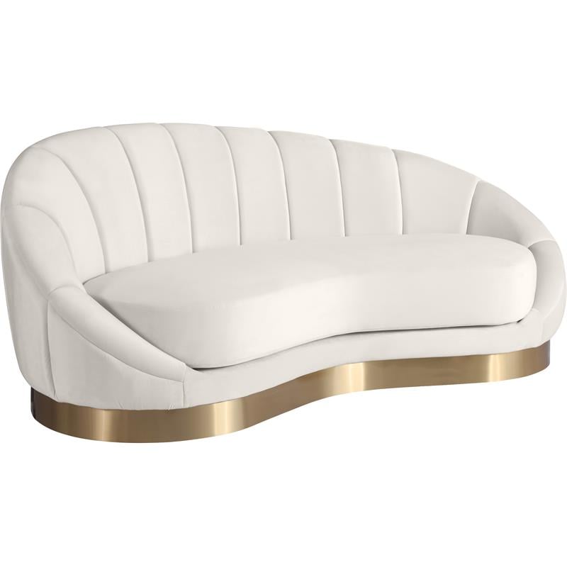 Meridian Furniture Shelly Cream Velvet Chaise