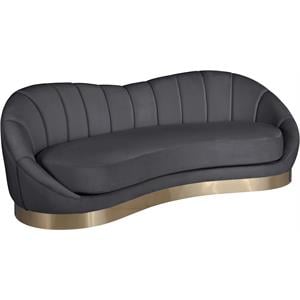 Meridian Furniture Shelly Gray Velvet Sofa
