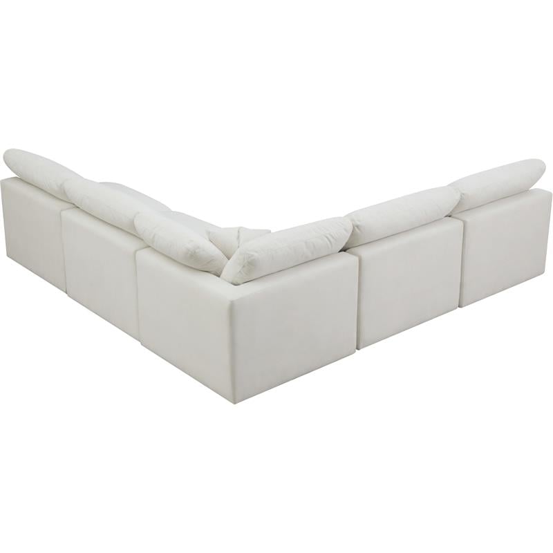 Meridian Furniture Plush Standard Cream Velvet Modular Sectional