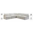 Meridian Furniture Plush Standard Cream Velvet Modular Sectional