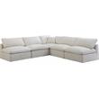 Meridian Furniture Plush Standard Cream Velvet Modular Sectional