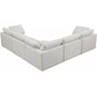 Meridian Furniture Plush Standard Cream Velvet Modular Sectional