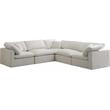 Meridian Furniture Plush Standard Cream Velvet Modular Sectional