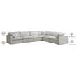 Meridian Furniture Plush Standard Cream Velvet Modular Sectional