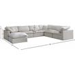 Meridian Furniture Plush Standard Cream Velvet Modular Sectional