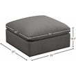 Meridian Furniture Plush Standard Gray Velvet Modular Ottoman