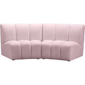 Meridian Furniture Infinity Pink Velvet 2pc. Modular Sectional