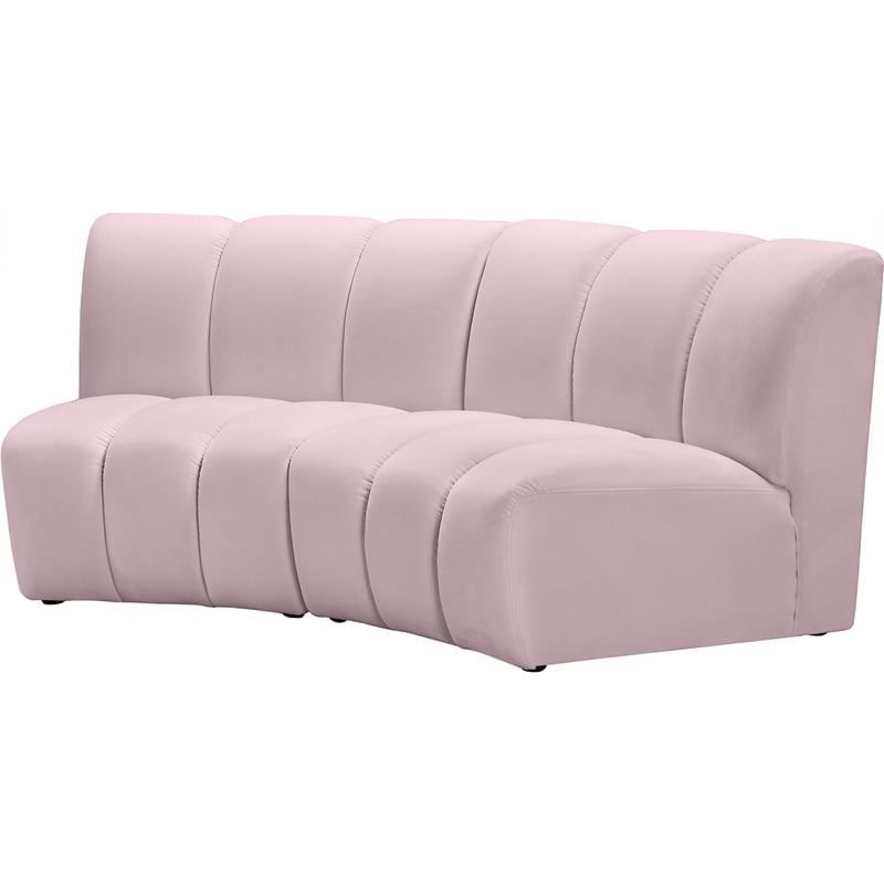 Meridian Furniture Infinity Pink Velvet 2pc. Modular Sectional