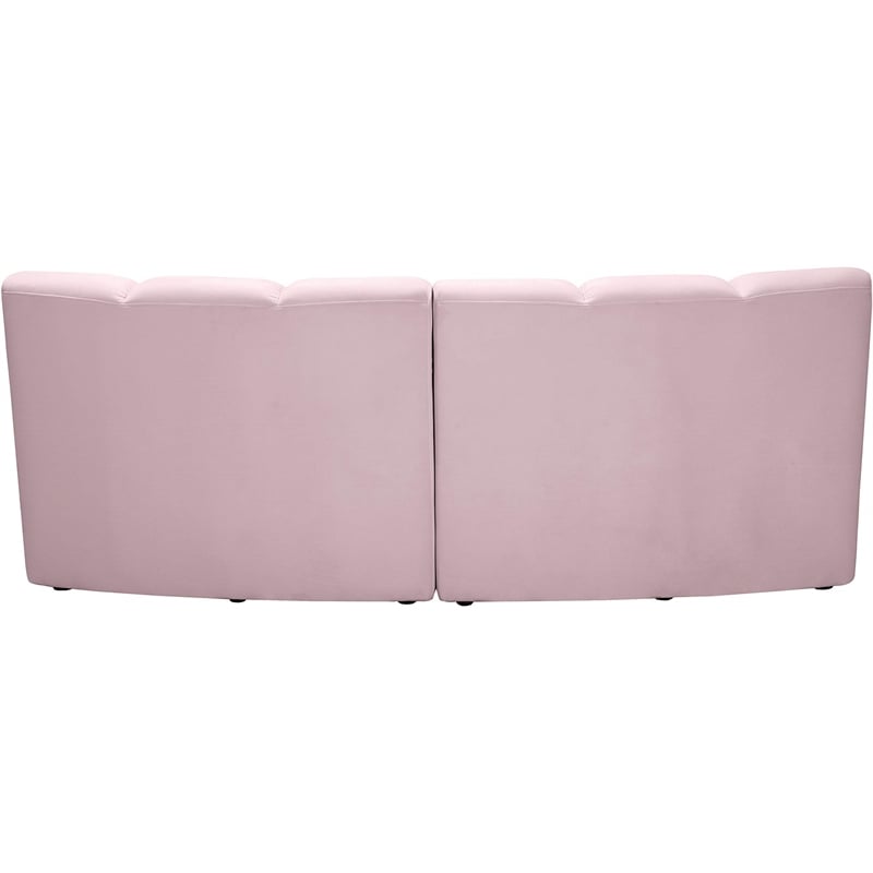 Meridian Furniture Infinity Pink Velvet 2pc. Modular Sectional