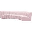 Meridian Furniture Infinity Pink Velvet 4pc. Modular Sectional