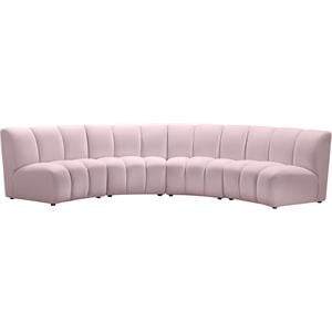 Meridian Furniture Infinity Pink Velvet 4pc. Modular Sectional