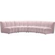 Meridian Furniture Infinity Pink Velvet 4pc. Modular Sectional