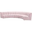 Meridian Furniture Infinity Pink Velvet 5pc. Modular Sectional