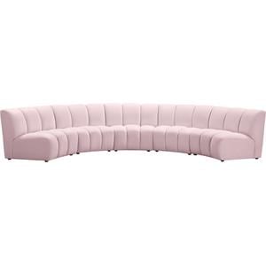 Meridian Furniture Infinity Pink Velvet 5pc. Modular Sectional
