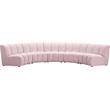 Meridian Furniture Infinity Pink Velvet 5pc. Modular Sectional