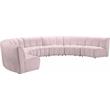Meridian Furniture Infinity Pink Velvet 7pc. Modular Sectional