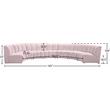 Meridian Furniture Infinity Pink Velvet 7pc. Modular Sectional