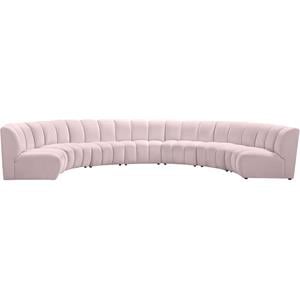 Meridian Furniture Infinity Pink Velvet 7pc. Modular Sectional