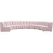 Meridian Furniture Infinity Pink Velvet 7pc. Modular Sectional