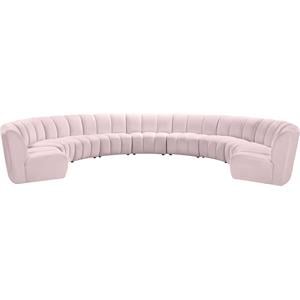 Meridian Furniture Infinity Pink Velvet 9pc. Modular Sectional