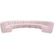 Meridian Furniture Infinity Pink Velvet 9pc. Modular Sectional
