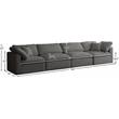 Meridian Furniture Plush Standard Gray Velvet Modular Sofa