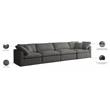 Meridian Furniture Plush Standard Gray Velvet Modular Sofa